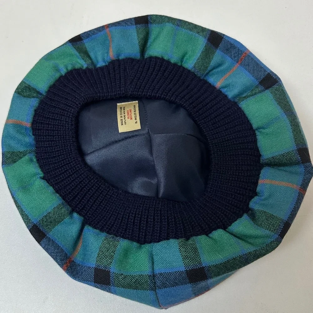Ingles Buchan Flower of Scotland Tartan Wool Tam O Shanter Beret Hat Scotland